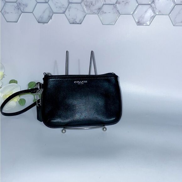 Coach Black Leather Wristlet - Picture 2 of 9